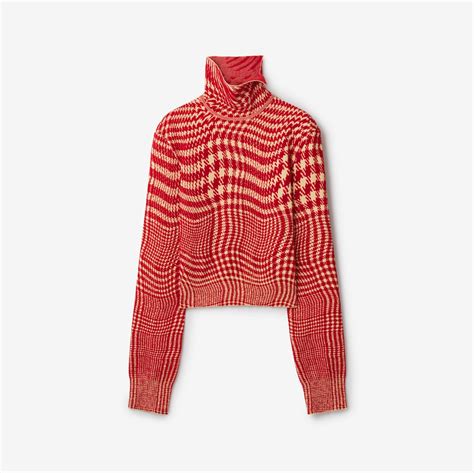 burberry rainbow wool-cashmere turtleneck sweater|Warped Houndstooth Wool Blend Sweater in .